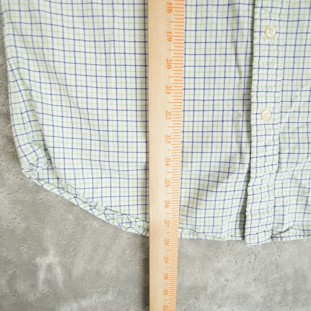 Ralph Lauren Window Pane Check Button Up Shirt Men's Medium White Preppy